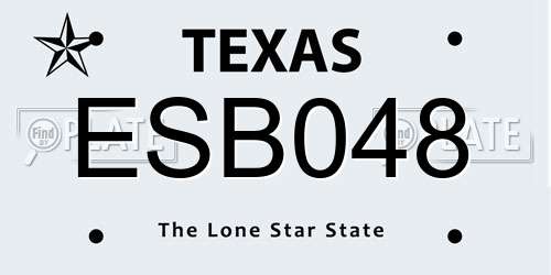 ESB048 Texas License Plate