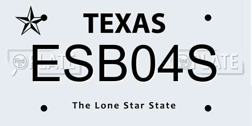 ESB04S Texas License Plate