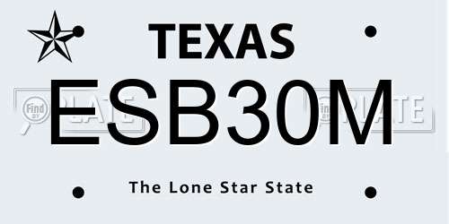 ESB30M Texas License Plate