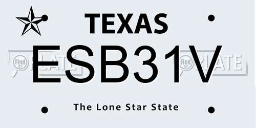 ESB31V Texas License Plate