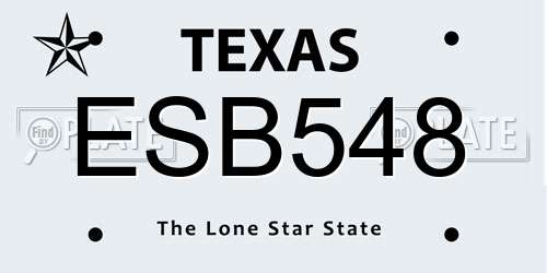 ESB548 Texas License Plate