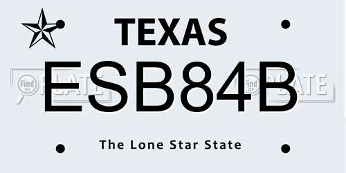 ESB84B Texas License Plate