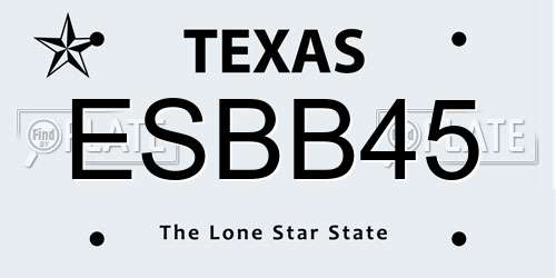 ESBB45 Texas License Plate