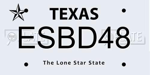 ESBD48 Texas License Plate