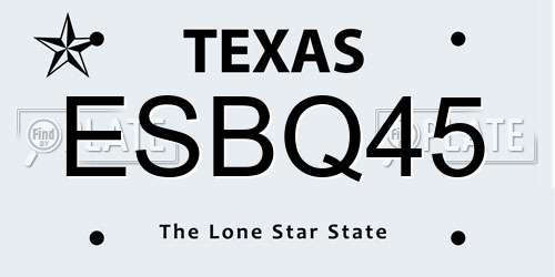 ESBQ45 Texas License Plate