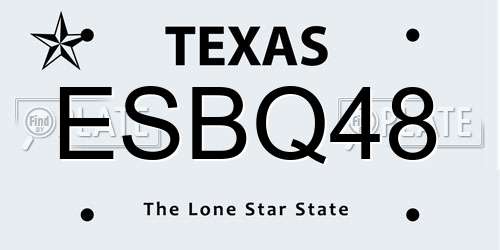 ESBQ48 Texas License Plate