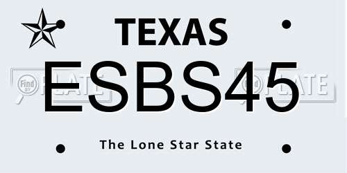 ESBS45 Texas License Plate