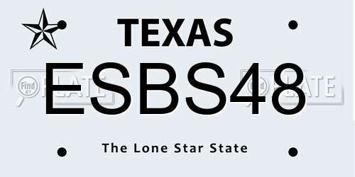 ESBS48 Texas License Plate