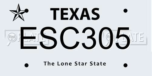 ESC305 Texas License Plate