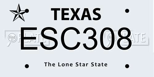 ESC308 Texas License Plate