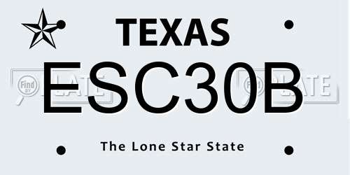 ESC30B Texas License Plate