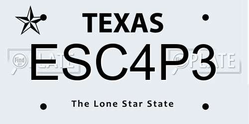 ESC4P3 Texas License Plate