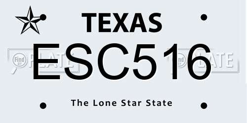 ESC516 Texas License Plate