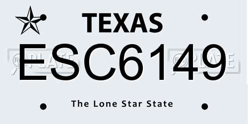ESC6149 Texas License Plate