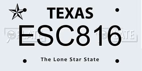 ESC816 Texas License Plate