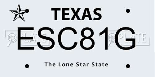 ESC81G Texas License Plate