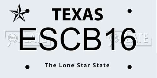ESCB16 Texas License Plate