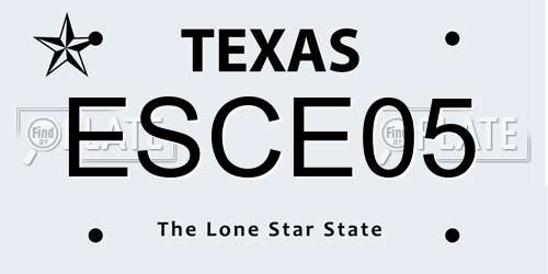 ESCE05 Texas License Plate