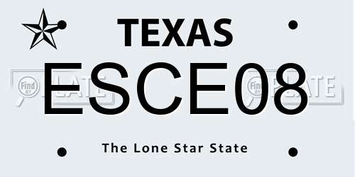 ESCE08 Texas License Plate