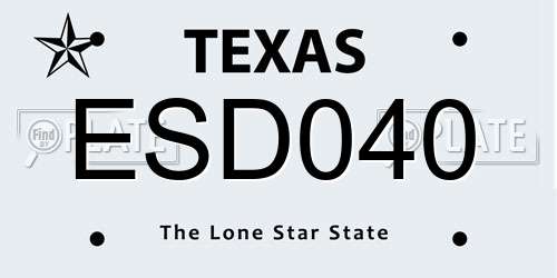 ESD040 Texas License Plate