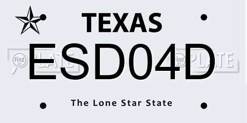 ESD04D Texas License Plate