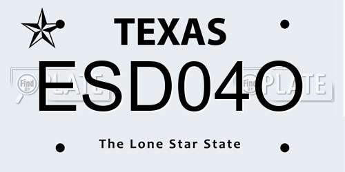 ESD04O Texas License Plate