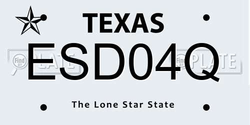 ESD04Q Texas License Plate