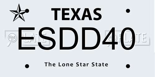 ESDD40 Texas License Plate