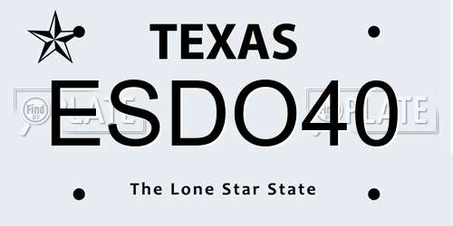ESDO40 Texas License Plate