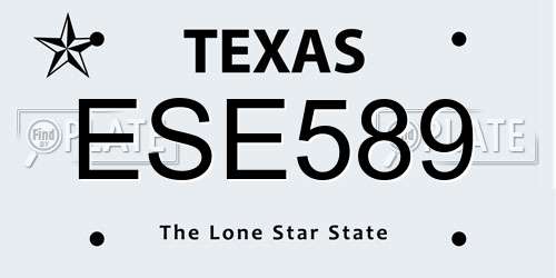 ESE589 Texas License Plate