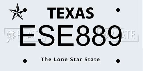ESE889 Texas License Plate