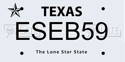 ESEB59 Texas License Plate