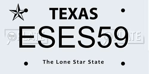 ESES59 Texas License Plate