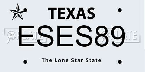 ESES89 Texas License Plate