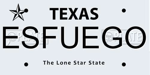 ESFUEGO Texas License Plate