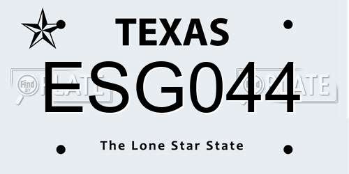 ESG044 Texas License Plate