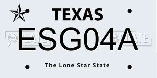 ESG04A Texas License Plate