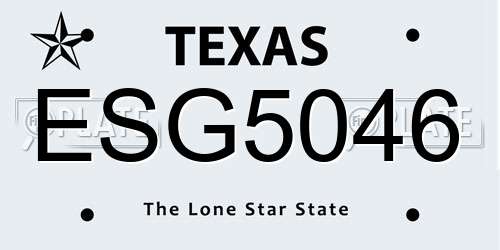 ESG5046 Texas License Plate