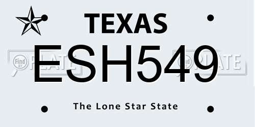 ESH549 Texas License Plate