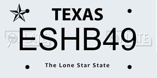 ESHB49 Texas License Plate