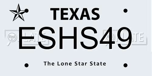ESHS49 Texas License Plate