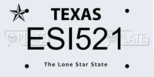 ESI521 Texas License Plate