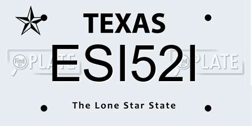 ESI52I Texas License Plate