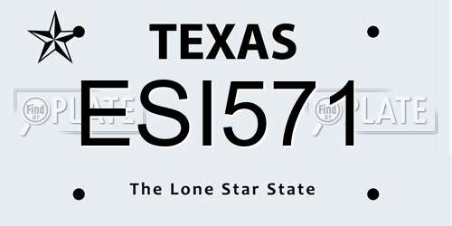 ESI571 Texas License Plate