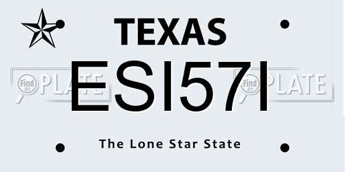 ESI57I Texas License Plate