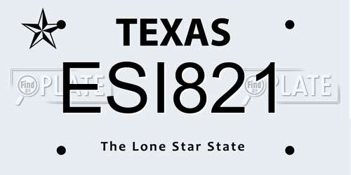 ESI821 Texas License Plate