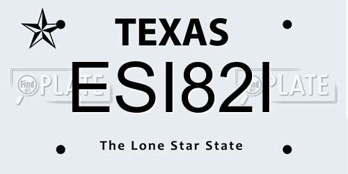 ESI82I Texas License Plate