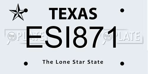 ESI871 Texas License Plate