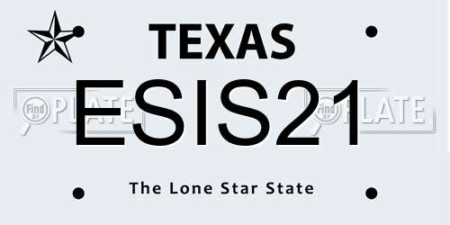 ESIS21 Texas License Plate