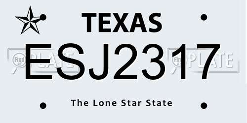 ESJ2317 Texas License Plate